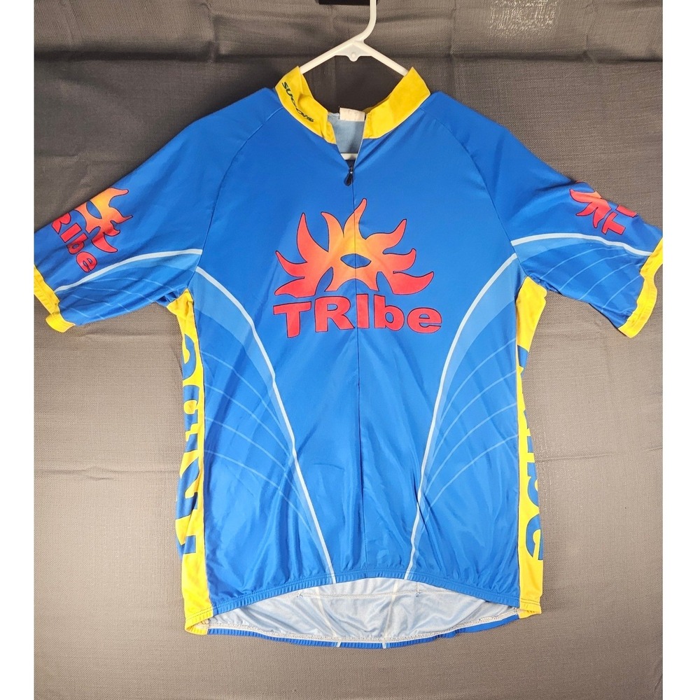 Sugoi Tribe SunPower Cycling Jersey Blue Yellow Short Sleeve Mens XL Canada